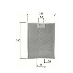 Filtre métallique Alapure compatible avec Elica 380 x 290 mm GF03RB