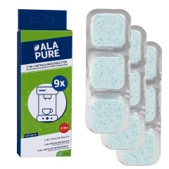 Pastilles détartrantes Alapure 2 en 1 compatibles avec les modèles Siemens 00312440 / 00312290 / TZ80032A / 00312445 / série EQ (9 x 40 g)