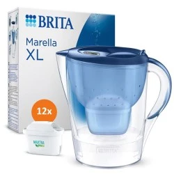 Carafe filtrante Brita Marella Cool XL 3,5 L + lot de 12 cartouches filtrantes Brita Maxtra+