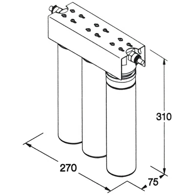 Système de filtration d'eau encastrable FT-line 3 sans charbon argenté