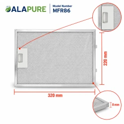 Filtre métallique Alapure compatible avec le Balay 362380 / 00362380, 320 x 220 mm