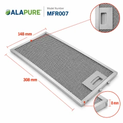 Filtre métallique Alapure compatible avec le Novy 563-8045 / 6830020 308 x 148 mm