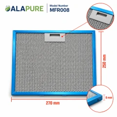 Filtre métallique Alapure compatible avec Inventum 40600900005 270 x 250 mm