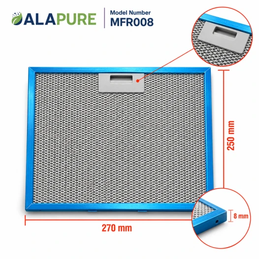 Filtre métallique Alapure compatible avec Inventum 40600900005 270 x 250 mm