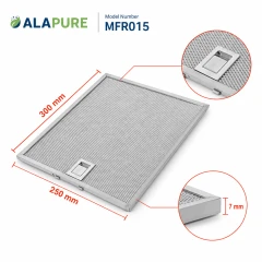 Filtre métallique Alapure compatible avec Electrolux 4055110128 300 x 250 x 7 mm