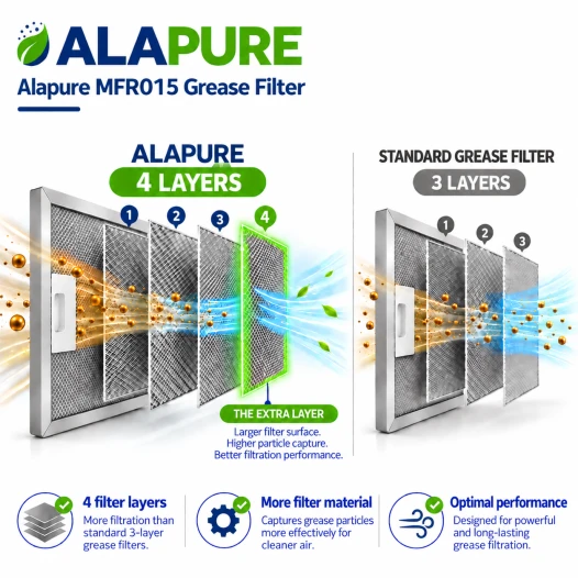 Filtre métallique Alapure compatible avec Faber 1330251404 / 133.0251.404 300 x 250 x 7 mm