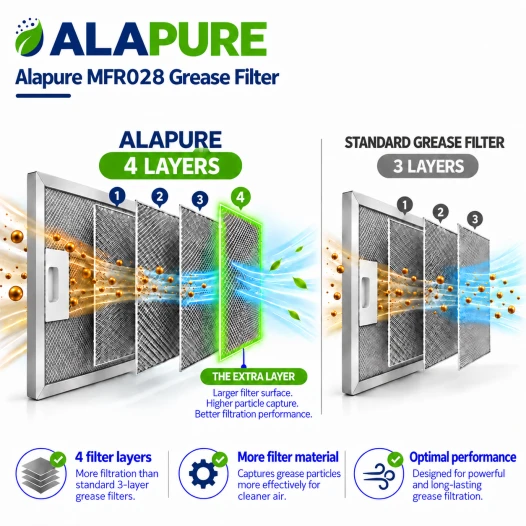 Filtre métallique Alapure compatible avec Inventum 40600909001 340 x 275 mm