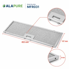  Filtre métallique Alapure compatible avec Elica 452 x 148 x 14 mm GF02VC