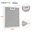 Filtre métallique Alapure compatible avec le modèle Klarstein 10032227, 258 x 318 mm (2 pièces)