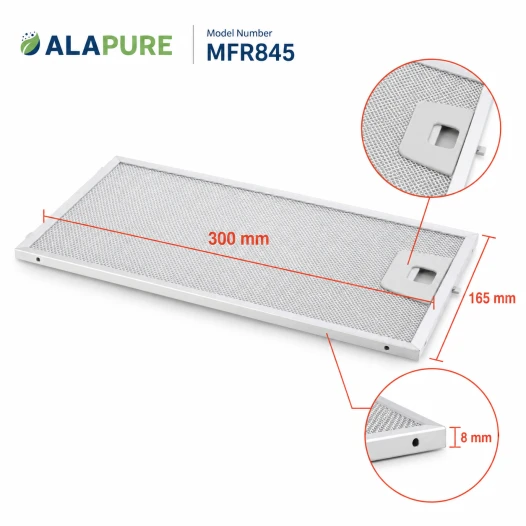 Filtre métallique Alapure compatible avec Siemens 746789 / 00746789 165 x 302 mm