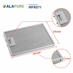 Filtre métallique Novy 508-9008 / 6200020 315 x 270 x 9 mm d'Alapure MFR071