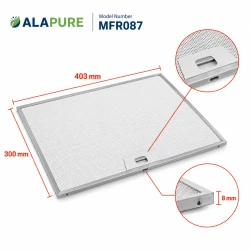 Filtre métallique Alapure compatible avec le modèle Franke 133.0059.041 402 x 300 x 8 mm