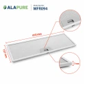 Filtre métallique Alapure compatible avec le modèle Progress 50286534008, 137 x 410 mm (2 pièces)