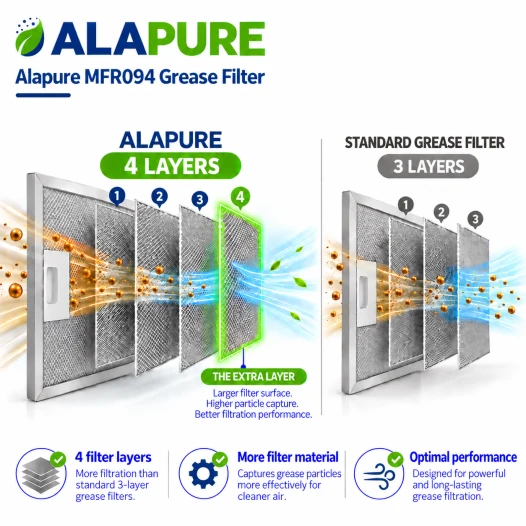 Filtre métallique Alapure compatible avec le modèle Progress 50286534008, 137 x 410 mm (2 pièces)