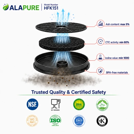 Filtre à charbon Alapure compatible avec la hotte aspirante Hisense 431659 / D180