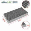 Filtre à charbon actif Alapure HFK506 CleanAir compatible avec les références 11018621 / AA210110 / 11010506