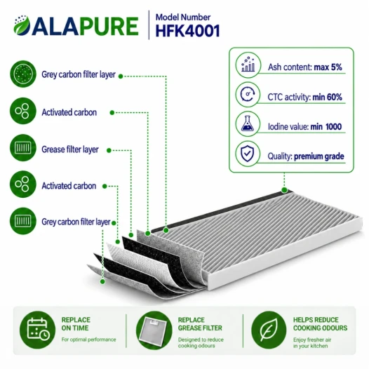 Filtre à charbon Alapure CleanAir compatible avec Siemens  20004001 / 11025806