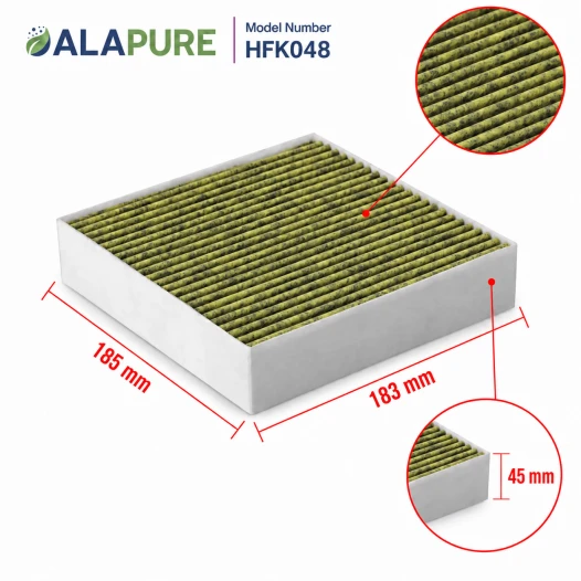 Filtre à charbon actif HEPA Alapure compatible avec le modèle Elica KIT0176157