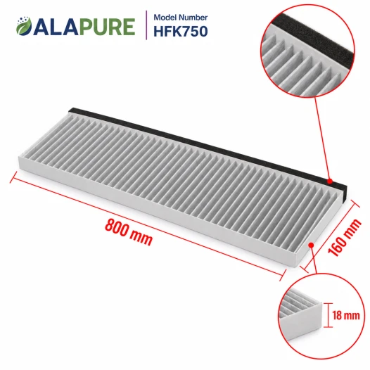 Filtre à charbon Alapure CleanAir compatible avec Siemens 17006774 / LZ16IBB14