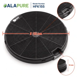 Filtre à charbon Alapure compatible avec Beko 9197059543 (lot de 2)