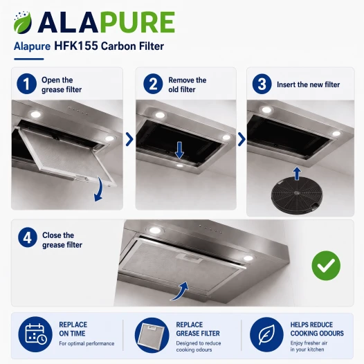Filtre à charbon Alapure compatible avec Pelgrim KF27 / 724648 / ACC931 (lot de 2)
