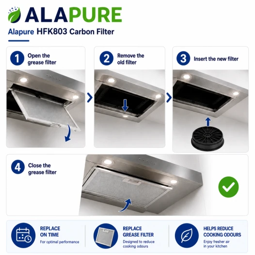 Filtre à charbon Alapure compatible avec les modèles Siemens 00796390 / 796390 / LZ52751