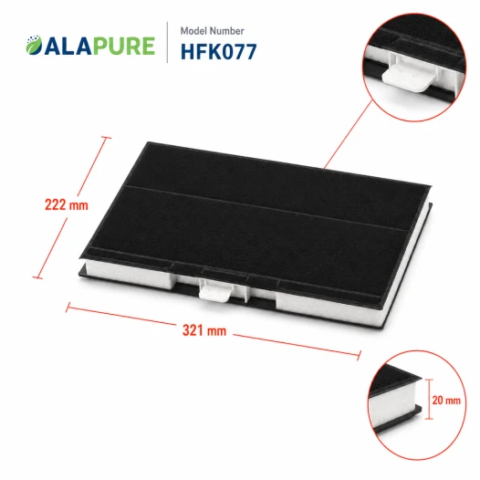 Filtre à charbon Alapure compatible avec Neff 00744077 / 00669659 / 744077