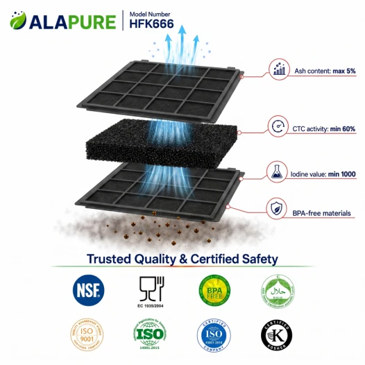 Filtre à charbon Alapure compatible avec le filtre à charbon Blaupunkt 5Z9110X1