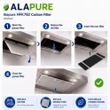 Filtre à charbon Alapure compatible avec le modèle Fagor 74X7954 (3 pièces)