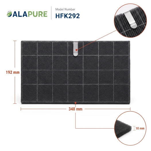 Filtre à charbon Alapure compatible avec Whirlpool AMC058 / 482000008330